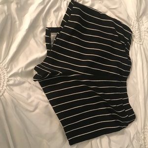 SHEIN Black white striped shorts